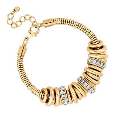Gold crystal ring bracelet
